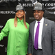 Queen Latifah and Mayor of Newark Ras Baraka attend the groundbreaking celebration for a new development in Newark, New Jersey on April 26, 2022.